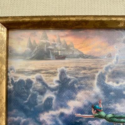 LOT 82 M: Thomas Kinkade Studios Disney Prints: "Mickey And Minnie In London" & "Tinker Bell And Peter Pan Fly To...