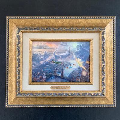 LOT 82 M: Thomas Kinkade Studios Disney Prints: "Mickey And Minnie In London" & "Tinker Bell And Peter Pan Fly To...