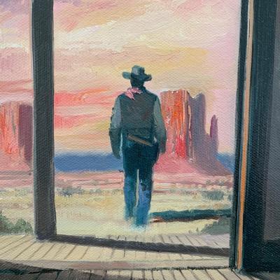 LOT 83 M: Framed & Signed Lloyd Garrison Oil Painting 2013: Cowboy