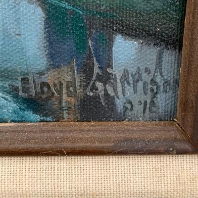 LOT 84 M: Framed & Signed Lloyd Garrison Oil Painting 2018: Nighttime Horse & Carriage