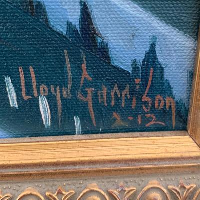 LOT 85 M: Framed & Signed Lloyd Garrison Oil Painting 2012: Santa's Sleigh Over London