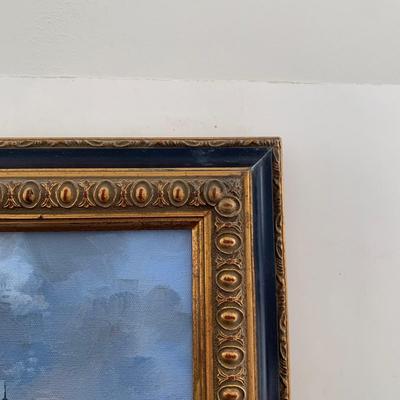 LOT 85 M: Framed & Signed Lloyd Garrison Oil Painting 2012: Santa's Sleigh Over London