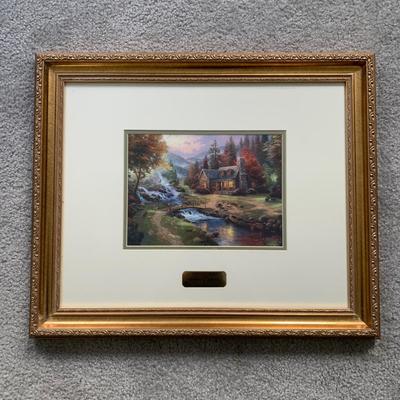 LOT 87 M: Framed Thomas Kinkade Lithograph; "Mountain Paradise"