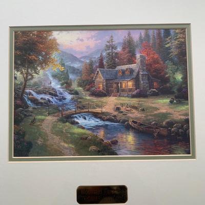 LOT 87 M: Framed Thomas Kinkade Lithograph; "Mountain Paradise"