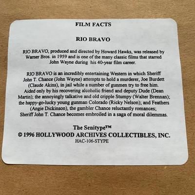 LOT 92 M: Framed John Wayne Collection: First Day Issue Stagecoach Stamp, Limited Edition Film Cells, Rio Bravo "Dynamite"...