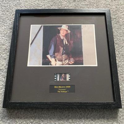 LOT 92 M: Framed John Wayne Collection: First Day Issue Stagecoach Stamp, Limited Edition Film Cells, Rio Bravo "Dynamite"...