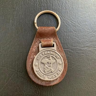 LOT 93 M: John Wayne Collection: 6 oz Stainless Steel Flask, Stamp Lapel Pins, Franklin Mint Collector's Playing Card Set, & More