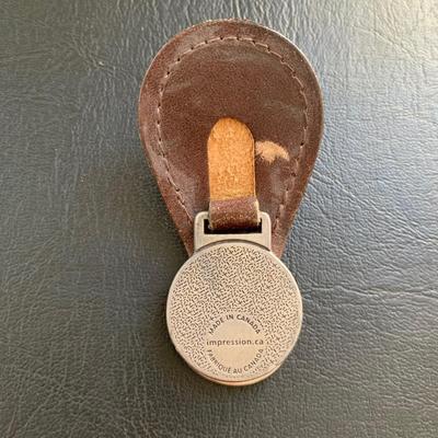 LOT 93 M: John Wayne Collection: 6 oz Stainless Steel Flask, Stamp Lapel Pins, Franklin Mint Collector's Playing Card Set, & More