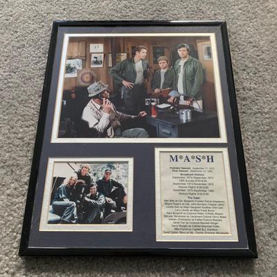 LOT 94 M: M*A*S*H Collection; Coffee Mug, Iron On Patch, DVD's Season 1 - 11, & Framed Infograph