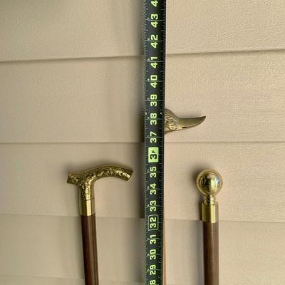 LOT 95 M: Collection of Brass Handled Walking Canes