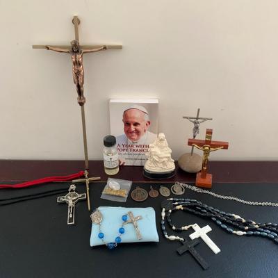 LOT 96 M: Religious Collection; The Nativity Of Jesus Christ Coin Set, Rosaries, Pendants, & More