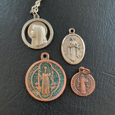 LOT 96 M: Religious Collection; The Nativity Of Jesus Christ Coin Set, Rosaries, Pendants, & More