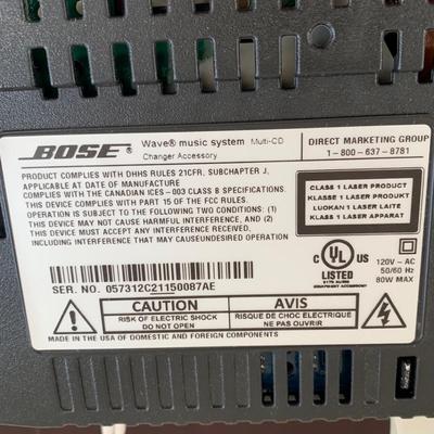 LOT 97 M: Bose Wave Music System Model #AWRCC2, Multi CD Changer Accessory, & Remotes