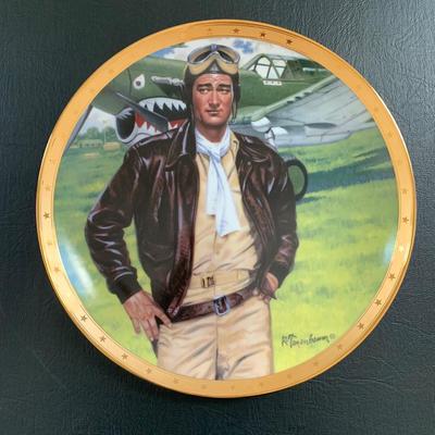 LOT 98 M: John Wayne Limited Edition Porcelain Plate Collection; Franklin Mint by Robert Tomenbaum; "The Legend Lives On",...