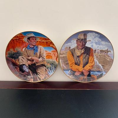 LOT 98 M: John Wayne Limited Edition Porcelain Plate Collection; Franklin Mint by Robert Tomenbaum; "The Legend Lives On",...