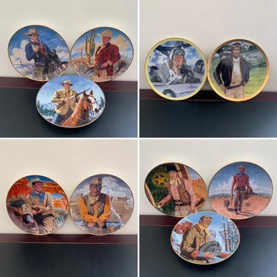 LOT 98 M: John Wayne Limited Edition Porcelain Plate Collection; Franklin Mint by Robert Tomenbaum; "The Legend Lives On",...