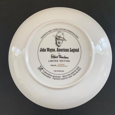 LOT 99 M: John Wayne Limited Edition Porcelain Plate Collection; Franklin Mint by Robert Tomenbaum & Bradford Exchange by David Sutton