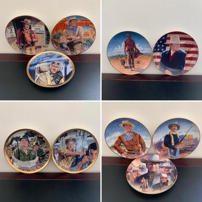 LOT 99 M: John Wayne Limited Edition Porcelain Plate Collection; Franklin Mint by Robert Tomenbaum & Bradford Exchange by David Sutton