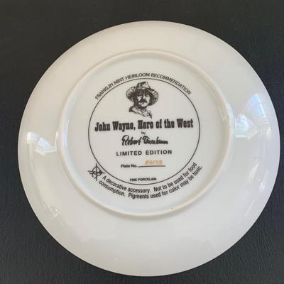 LOT 99 M: John Wayne Limited Edition Porcelain Plate Collection; Franklin Mint by Robert Tomenbaum & Bradford Exchange by David Sutton