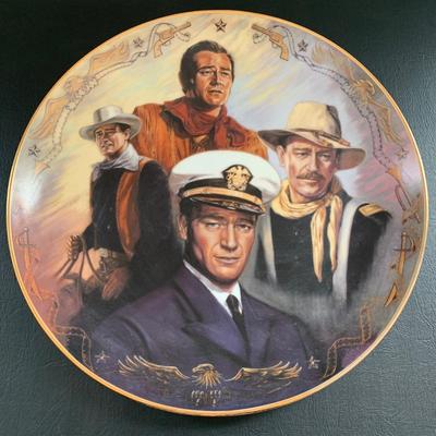 LOT 100 M: John Wayne Limited Edition Porcelain Plate Collection: Ernst Co. / Republic Pictures, Bradford Exchange, & Franklin Mint