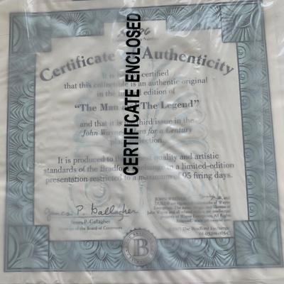 LOT 100 M: John Wayne Limited Edition Porcelain Plate Collection: Ernst Co. / Republic Pictures, Bradford Exchange, & Franklin Mint