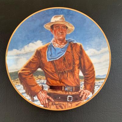 LOT 100 M: John Wayne Limited Edition Porcelain Plate Collection: Ernst Co. / Republic Pictures, Bradford Exchange, & Franklin Mint