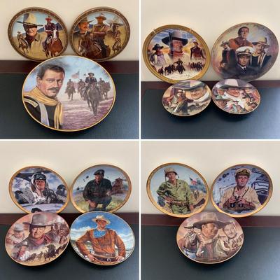 LOT 100 M: John Wayne Limited Edition Porcelain Plate Collection: Ernst Co. / Republic Pictures, Bradford Exchange, & Franklin Mint