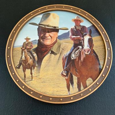 LOT 100 M: John Wayne Limited Edition Porcelain Plate Collection: Ernst Co. / Republic Pictures, Bradford Exchange, & Franklin Mint