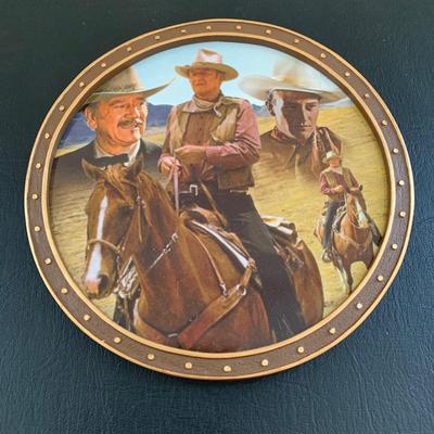 LOT 100 M: John Wayne Limited Edition Porcelain Plate Collection: Ernst Co. / Republic Pictures, Bradford Exchange, & Franklin Mint