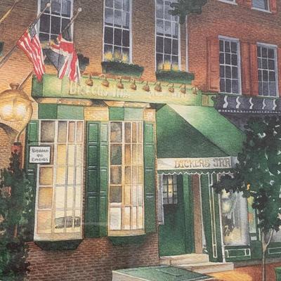 LOT 101 M: Framed, Signed, & Numbered Print by L. Crungnola "Dicken's At Dusk"