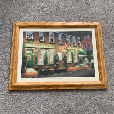 LOT 101 M: Framed, Signed, & Numbered Print by L. Crungnola "Dicken's At Dusk"