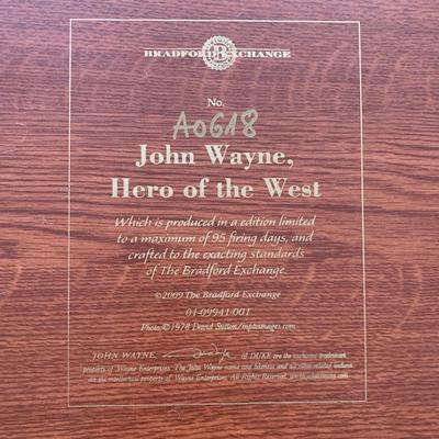 LOT 102 M: Bradford Exchange Limited Edition John Wayne "Stained Glass" Light Boxes; "Hero Of The West" 2006 &...