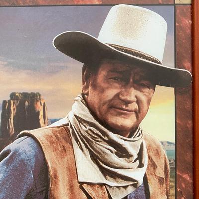 LOT 102 M: Bradford Exchange Limited Edition John Wayne "Stained Glass" Light Boxes; "Hero Of The West" 2006 &...