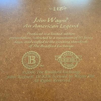 LOT 102 M: Bradford Exchange Limited Edition John Wayne "Stained Glass" Light Boxes; "Hero Of The West" 2006 &...