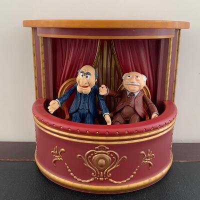 LOT 105 M: The Muppets Collection: Lego Figures, Posable Kermit w/ Banjo Figure, Statler & Waldorf in Balcony Figures, "The...