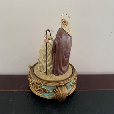 LOT 108 M: Religious Collection: Crucifixes, Figures, Teleflora Music Box, & Hidden Nativity Egg