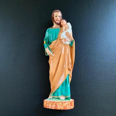 LOT 108 M: Religious Collection: Crucifixes, Figures, Teleflora Music Box, & Hidden Nativity Egg