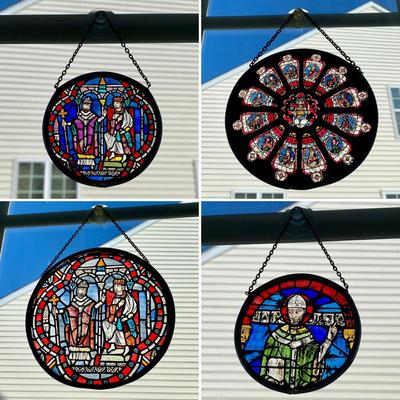 LOT 111 M: Canterbury Cathedral Stained Glass Window Hangs