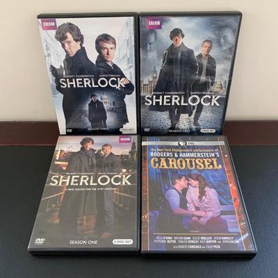 LOT 116 M: Sherlock Holmes Collection: DVDs, Book, Coffee Mugs, Desk Magnifier, & More
