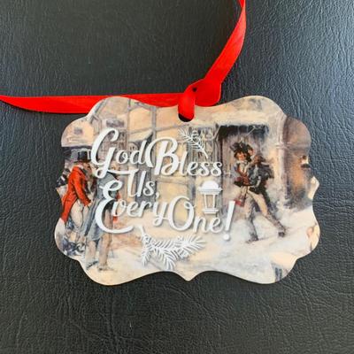 LOT 117 M: UK Christmas Ornaments & 13 Levenger Pewter Charles Dickens Head Ornaments