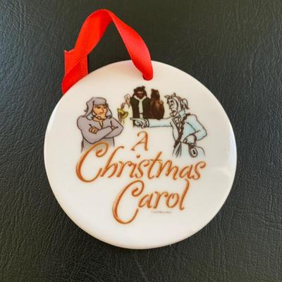 LOT 117 M: UK Christmas Ornaments & 13 Levenger Pewter Charles Dickens Head Ornaments