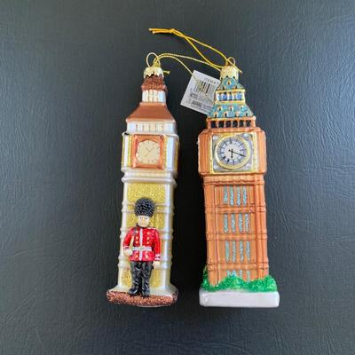 LOT 117 M: UK Christmas Ornaments & 13 Levenger Pewter Charles Dickens Head Ornaments