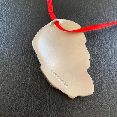 LOT 117 M: UK Christmas Ornaments & 13 Levenger Pewter Charles Dickens Head Ornaments