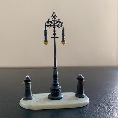 LOT 119 M: Department 56 Dickens Village Series "Horses At The Lampguard" & NIP "Red Lion Pub Beer Wagon"