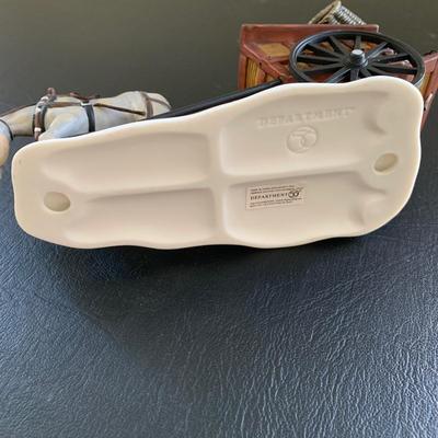 LOT 119 M: Department 56 Dickens Village Series "Horses At The Lampguard" & NIP "Red Lion Pub Beer Wagon"