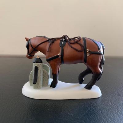 LOT 119 M: Department 56 Dickens Village Series "Horses At The Lampguard" & NIP "Red Lion Pub Beer Wagon"