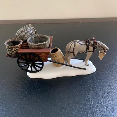 LOT 119 M: Department 56 Dickens Village Series "Horses At The Lampguard" & NIP "Red Lion Pub Beer Wagon"