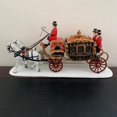 LOT 120 M: Department 56 Heritage Village Collection "Holiday Coach" & Dickens Village Series "The Queen's...