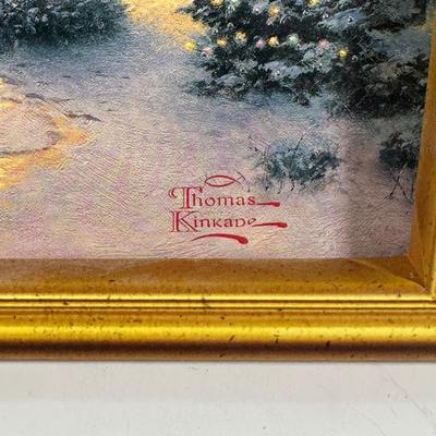LOT 123U: Thomas Kinkade Light Up Painting, Tree Ornaments & More!