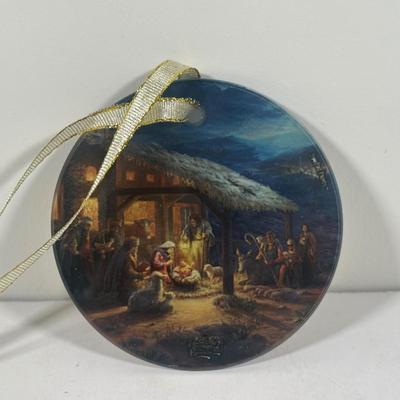 LOT 123U: Thomas Kinkade Light Up Painting, Tree Ornaments & More!